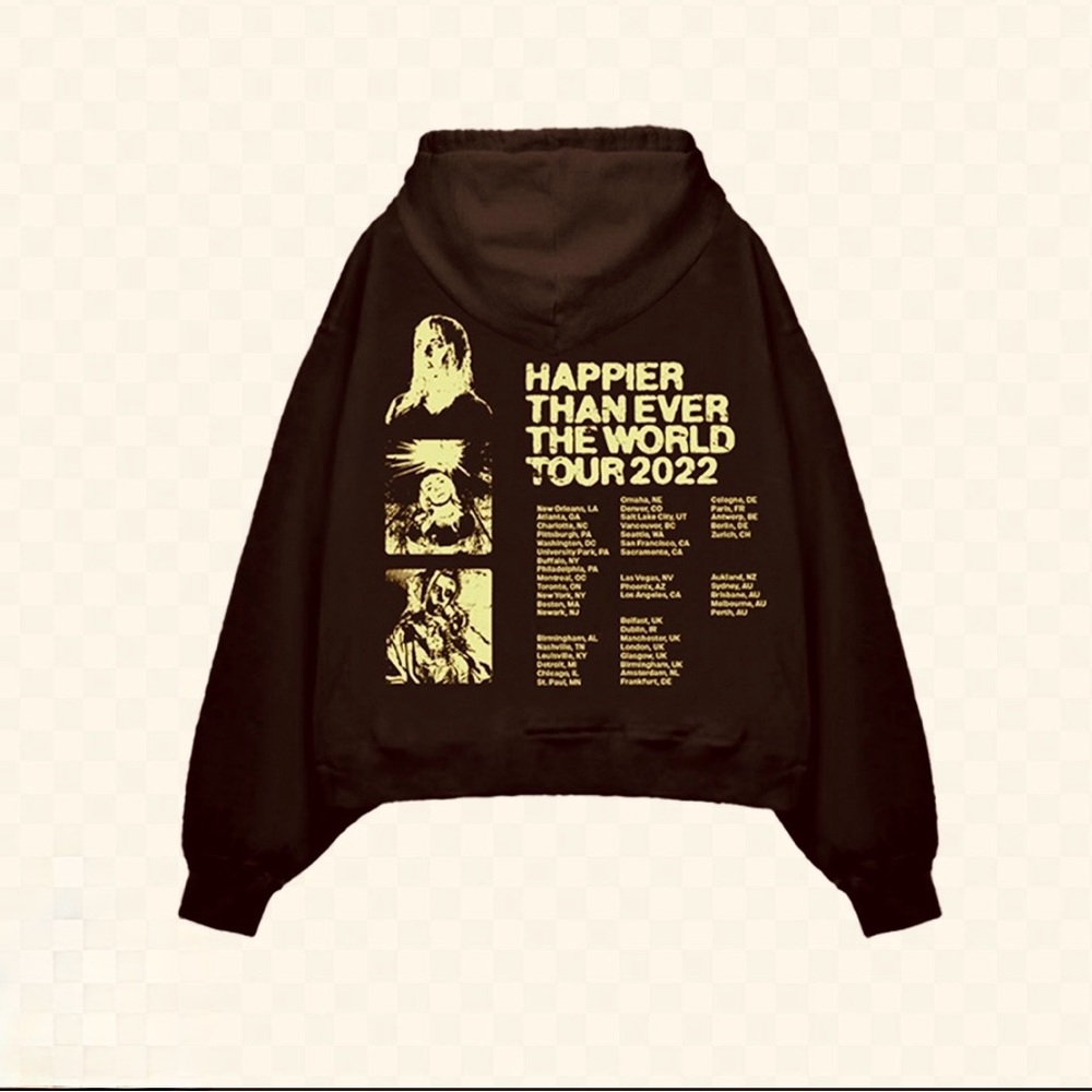 Official Billie Eilish World Tour Hoodie; black; small